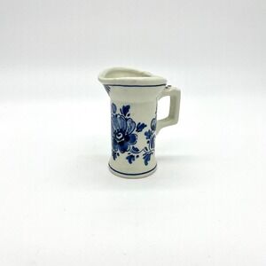 Delfts Holland Blue Floral Mini‎ Pitcher Vase Bud Vase Small 3" Dutch Decor
